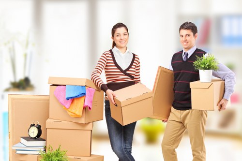 Commercial moving team planning a business relocation in North Sheen