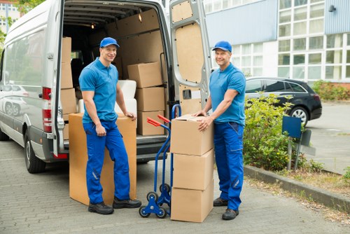 Removal van parked for a property move in North Sheen with local street access